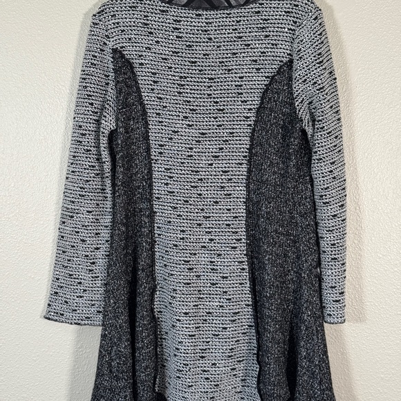 Joseph Ribkoff Grey Chunky Knit Patchwork Cardigan Sweater Womens 8 Lagenlook - Picture 2 of 9